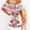thumbnail image 4 of Nouvelle Robe Longue à une Épaule Imprimé crocus Printemps et Été 2024 Grande Balançoire pour Femmes, 4 of 5