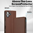 thumbnail image 5 of Wallet Case for iPhone 16, Classic Shockproof PU Leather Magnetic Flip Cover with Card Holder Stand Feature and Full Body Protection Phone Case Cover for iPhone 16, Brown, 5 of 6