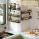 thumbnail image 5 of Organizador de especias de montaje en pared, estante colgante de 5 niveles de altura ajustable para especias para gabinete de despensa de cocina, soporte para condimentos de doble uso con ganchos,, 5 of 7
