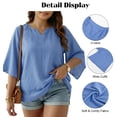 thumbnail image 3 of Oryer Womens Plus Size Tops V Neck 3/4 Bell Sleeve Womens Blouse, Trendy Tunic Summer Shirts for Women 1X-5X, 3 of 7