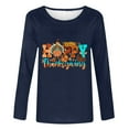 thumbnail image 2 of Patlollav Winter Women's Fashion Printing Classic Long Sleeve T-Shirt Round Neck Tops, 2 of 5
