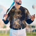 thumbnail image 6 of Daiia Watercolor Snake Skin Mens Baseball Jersey Button Down Shirts Short Sleeve Sports Uniforms-XX-Large, 6 of 9