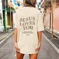 thumbnail image 3 of WILLBEST Chemises pour Femmes Mode Été Décontractée Col Rond Manches Courtes Ample Confortable T-Shirt Imprimé Haut 1, 3 of 6