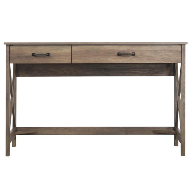 Pemberly Row Contemporary 47" Wood Wrinting Desk in Rustic Oak