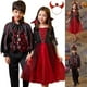 thumbnail image 1 of Disfraz de vampiro para fiesta de Halloween para niños y niñas de 3 a 11 años, vestido elegante con sombreros de diablo, regalos, 1 of 3