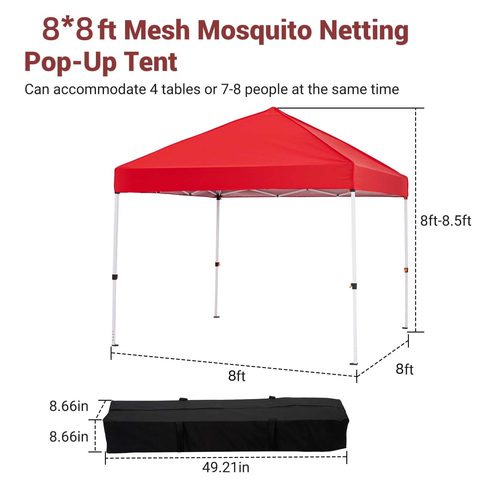 Huisuilinss Pop Up Canopy Tent,8/10FT Beach Tent,Commercial Outdoor Sun Shade,Waterproof Screen Tent,Portable Gazebo With Mesh Mosquito Netting/Side Walls For Events arties Camping Garden Outdoor
