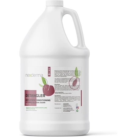 NEXDERMA Anti-Static Pet Detangler Conditioning Spray - Safe for Dogs, Cats - Plum Scent for Itchy Dry Skin with VitamiN E - Soothe Skin Irritation and Relieve itching - Gallon, Pack of 1