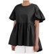 thumbnail image 2 of Fiudx Ofertas y Liquidaciones Blusas Sueltas de Verano de Color Sólido con Mangas con Volantes y Cuello Redondo de Manga Corta para Mujer, 2 of 6