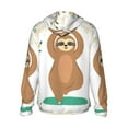 thumbnail image 3 of Balery Cute Sloth In Yoga Pose Tree Men's Women's UPF 50+ Sun Protection Lightweight Hoodie Performance Long Sleeve Shirt for Fishing Running-X-Large, 3 of 9