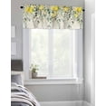 thumbnail image 4 of Window Valance Rod Pocket Short Curtain Panel Lemon Eucalyptus Leaves Summer Fruit Valances for Kitchen Windows,Pastoral Floral Retro Letter Curtain Valance Drapes for Bedroom Bathroom 54x18in, 4 of 8