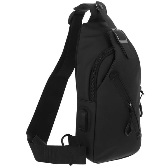 HOOWIFFY Chest Pouch for Men Outdoor Bag Nylon Messenger Style USB Charging Men 1Pack