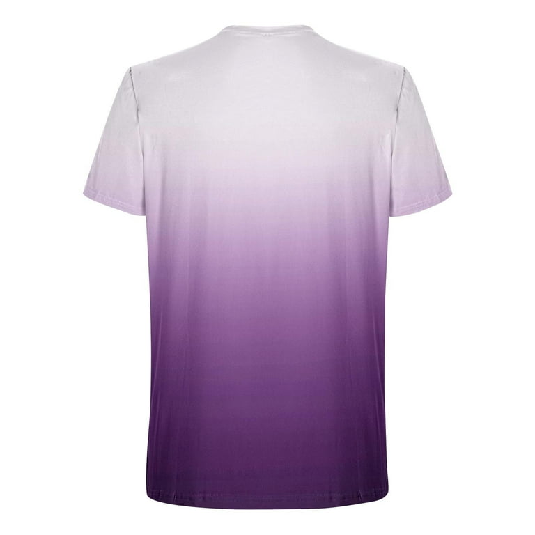 Tシャツ・カットソー MEDM Money Lucky Washed t-shirts purple rose 520 unisexual WREESH Men's Gradient Print Crew Neck T-Shirt Loose Short