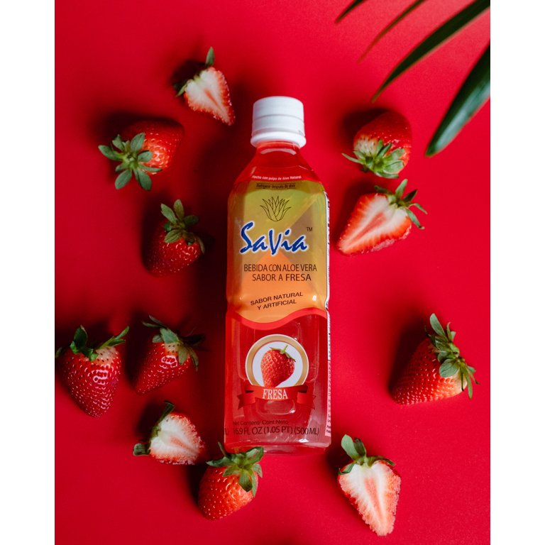 Savia Strawberry Aloe Vera Drink 12/16.9oz - Walmart.com