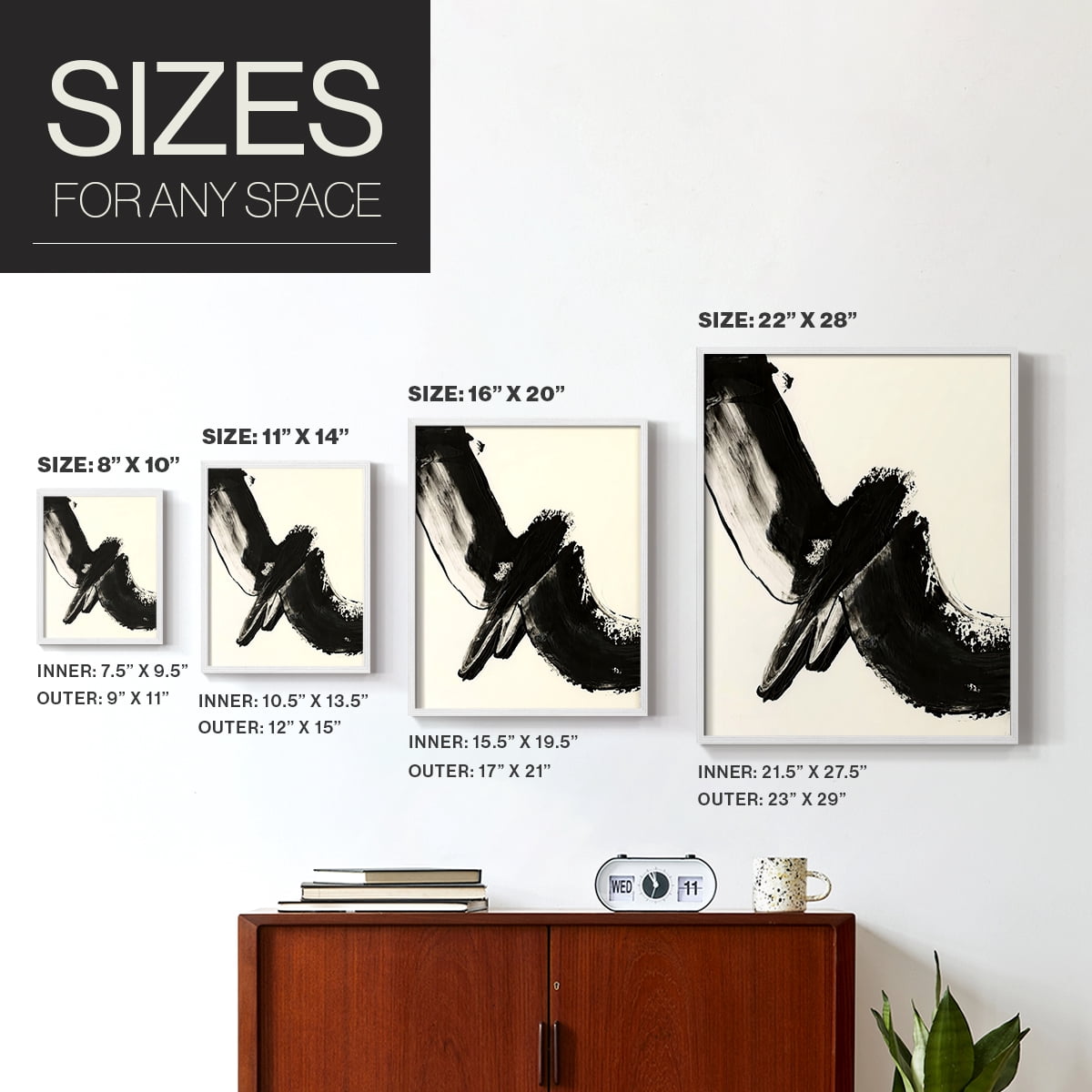 Black Expression I in Paper Solid Wood 8 x 10 Framed Print