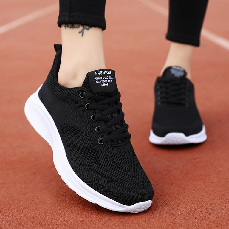 Cathalem Womens Sneaker Socks Cotton Leisure Women's Slip On Travel Soft  Sole Comfortable Shoes Outdoor Womens Gymnastics Sneaker Black 7.5