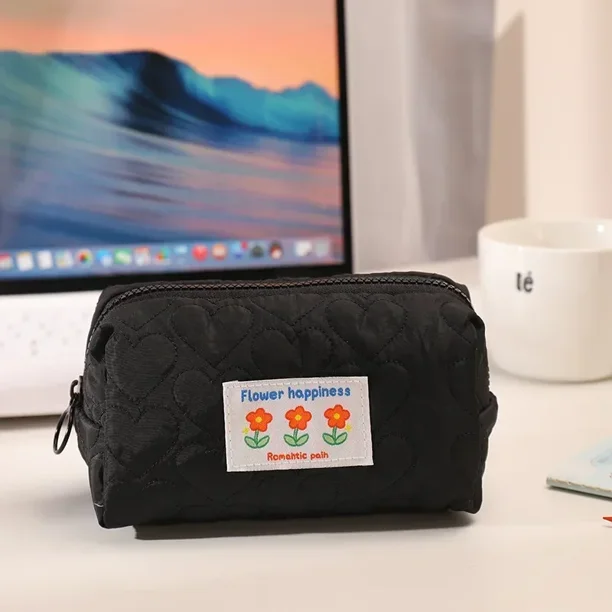 Bolsa de lápices de flores bonitas, bolsa de almohada Ins, estuche de lápices Floral de gran capacidad, bolsa de papelería linda, suministros escolares, regalos