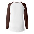 thumbnail image 3 of MHFRRA Camiseta de Manga Larga con Cuello En V y Estampado de La Bandera de Canadá para Mujer Café, 3 of 4