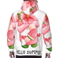 thumbnail image 3 of Bingfone Watercolor Tropical Gnomes Men's Drawstring Hoodie Long Sleeve Pocket Sweatshirts-3X-Large, 3 of 6