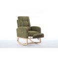 thumbnail image 2 of LiviNest Rocking Chair: Green Teddy Velvet Recliner with Footrest & Storage Pocket - Modern Reading Armchair for Urban Book Lovers & Small Apartments, 2 of 5