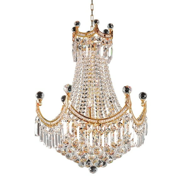 Artistry Lighting , Corona Collection 9-Light 20"x28" Crystal Chandelier Gold Gold
