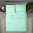 thumbnail image 3 of Ensemble de draps de luxe Swift Home 4 pièces avec taie d'oreiller additionnelle, Twin, Vert mousse, 3 of 8