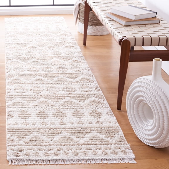 SAFAVIEH Augustine Kalina Geometric Runner Rug, Beige/Ivory, 2' x 9'