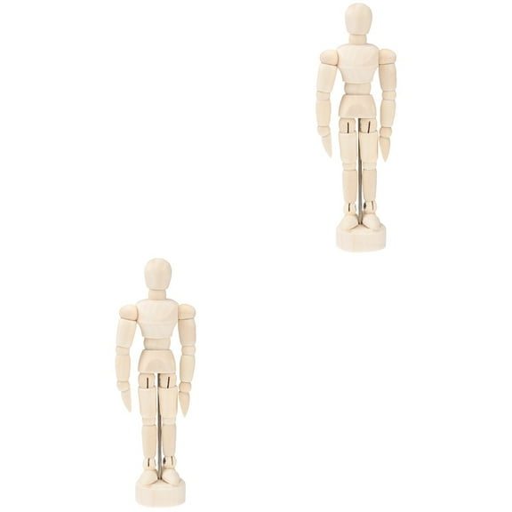 Raindrops 6 Pcs  Artists Wooden Manikin Jointed Mannequin Articulated Manikin with Base and Flexible Body Movable Joint Model for Drawing Sketch or Desktop Decor