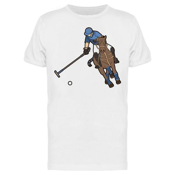 Blue Polo Player T-Shirt Men -Image by Shutterstock, Male Large
