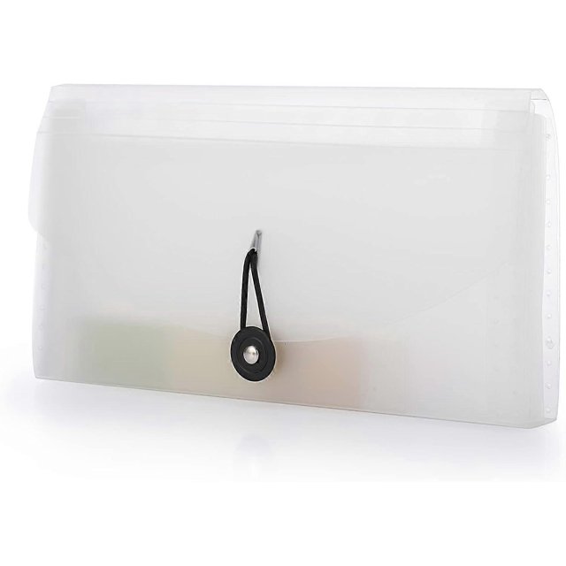 13 Pockets Accordion File Folder Office,Home or School Receipt Organiser File Pockets Folder Mini Expanding File Bills Document - Size (White)