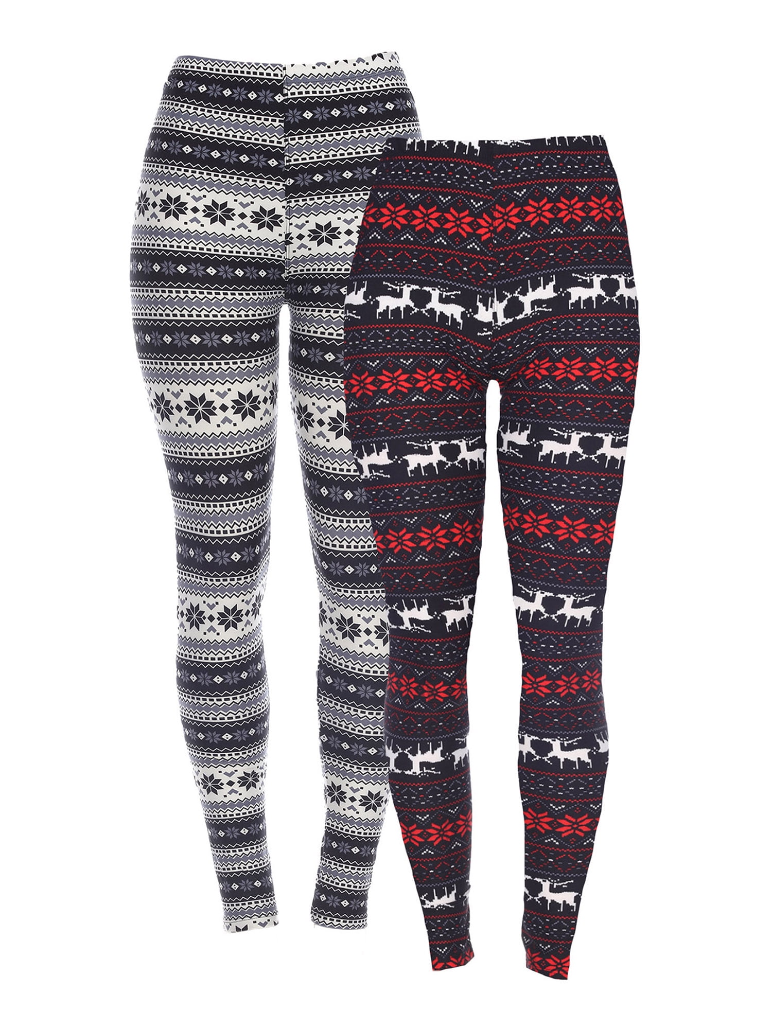 Women Cozy Gray Color Aztec Pattern Winter Knit Comfy Leggings Tight Pants USA 