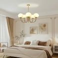 thumbnail image 6 of Arturesthome Milk Pink Glass Pendant Light Bauhaus Vintage Bubble Chandelier For Dining Room Living Room, 6 of 12