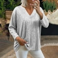 thumbnail image 7 of Busydd Sequin Tops for Women Trendy Loose V Neck Womens Tops Casual Comfortable Solid Color Women's Long Sleeve Tops L, 7 of 7