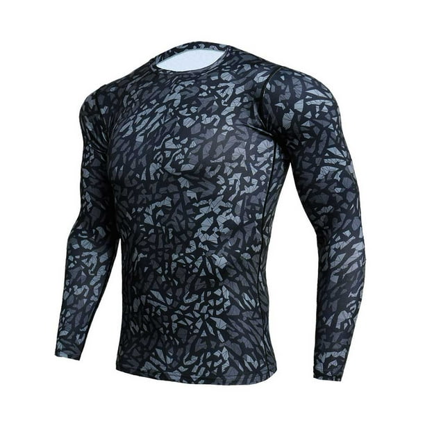 Eigraketly Camisa delgada deportiva de manga larga de estilo informal de diseño Simple para hombre, camisetas estampadas de poliéster con cuello Uniforme atlético Florales SG Eigraketly OD028984-09