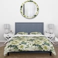 thumbnail image 3 of Designart "Lush Green White Damask" Damask Bedding Covert Set - Bohemian & Eclectic Bed Set With 1 Sham, 3 of 5