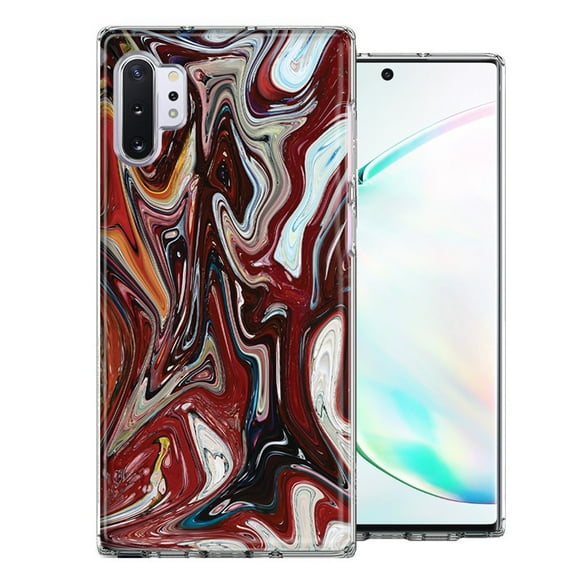 MUNDAZE For Samsung Galaxy Note 10 Plus Red White Abstract Design Double Layer Phone Case Cover
