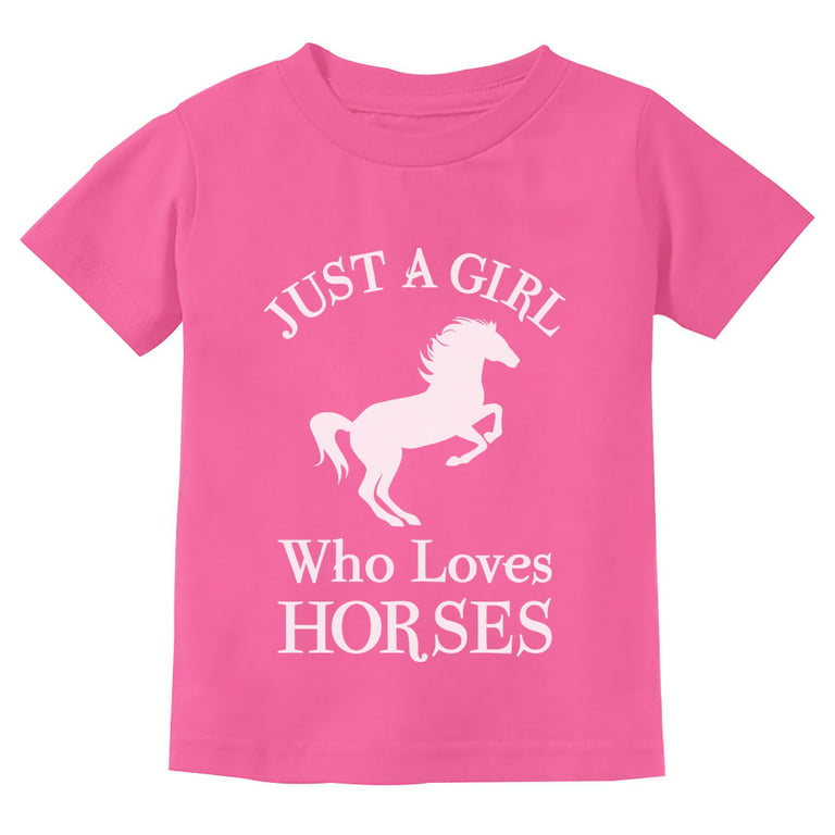 Just A Girl Who Loves Horses Kids' T-Shirt - for Girls - Comfortable Cotton Horse Lover - Unique Horse Graphic Design - Walmart.com