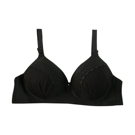 

adviicd Padded Bras for Women Women s Front Closure Bras Plus Size Lace Full Coverage Underwire Unlined Bra Black 95C