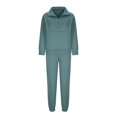thumbnail image 5 of YUGYXL 2 Piece Thin Fleece Activewear Outfits for Women Half Zip High Neck Solid Color Sweatshirt and Loose Sweatpants Jogger Tracksuit Set Today 2025 Mint Green,S, 5 of 7