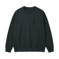 thumbnail image 6 of Fnooota Men's Crew Neck Sweatshirts, Long Sleeve Casual Pullover Zipper Pockets Fall Tops Gray Size S, 6 of 7
