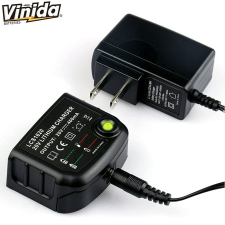 

Vinida 20V MAX Lithium LCS1620 Charger Compatible with Black & Decker 16V 20V Lithium Ion Battery LBXR20 LBXR20-OPE LB20 LBX20 LBX4020 LB2X4020 LBXR2020-OPE LBXR16 Black Decker Charger