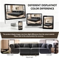 thumbnail image 5 of EHANCIS 3-in-1 Velvet Chesterfield Sofa Bed with Ottoman,Convertible King Size Sleeper Couch,Rolled Arm Design,3-Seater Living Room Bedroom Furniture,Grey, 5 of 6