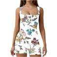 thumbnail image 2 of Wycnly Womens Jumpsuits Vintage Leopard Graphics Sports Workout Bodycon Tank Jumpsuits Summer Casual Trendy Floral Print Square Neck Sleeveless Short Rompers for Women, 2 of 5