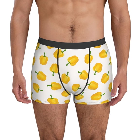 Mens Underwear Boxer Briefs - Bell Pepper Pattern Comfort Breathable men's boxer briefs with Flex Waistband