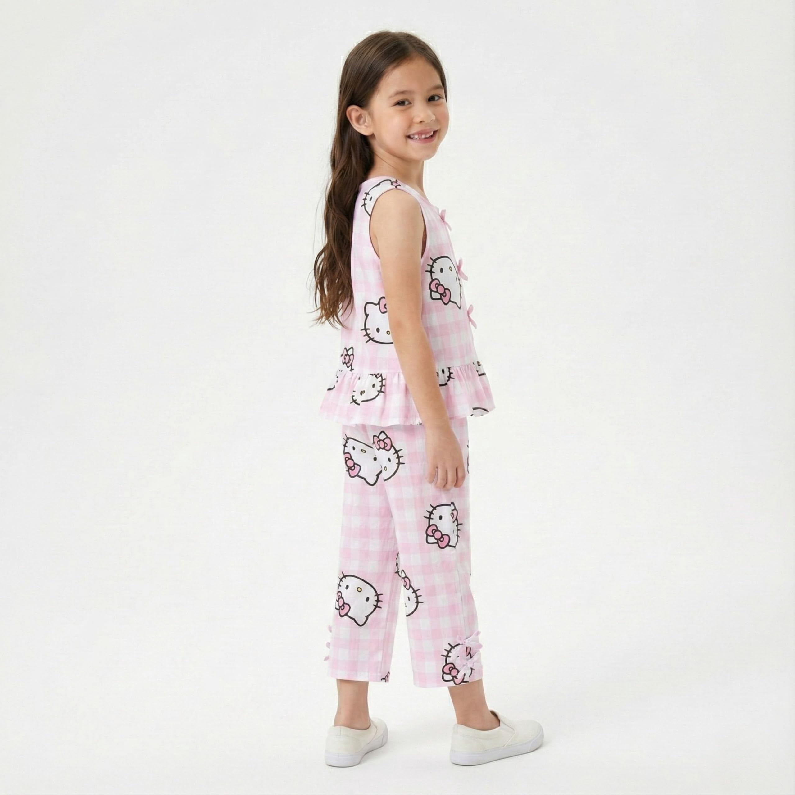 Hello Kitty Gingham Top and Pants Set (Girls), 2 Piece Set, Sizes 4-10