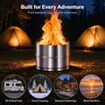 thumbnail image 5 of Eclaron 20 inch Smokeless Fire Pit, Portable Stainless Steel Wood Burning Fire Pit with Grill Grate and Carry Bag for Camping, Backyard, Patio, RV and Bonfire, 5 of 8
