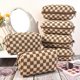 thumbnail image 4 of Bolsa de maquillaje SOIDRAM Checkered Preppy Cosmetic Brown, 6 unidades, 4 of 7