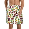 thumbnail image 2 of Uemuo Colorful Fruits Pattern Men's Swim Trunks Hawaiian Beach Bathing Suit Swimsuits Beach Quick-Dry Shorts with Pockets-, 2 of 9