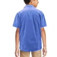 thumbnail image 2 of Boy's Embroidered Short Sleeve Wedding Baptism Kids Button-Up Guayabera Shirt (French Blue, M (7-9)), 2 of 2