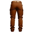 thumbnail image 4 of Zimjoy Brown Cargo Pants for Men Stretch Twill Elastic Waist Work Trousers Relaxed Fit 4 Pockets Hiking Outdoor Pants, Brown 2XL, 4 of 4