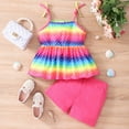 thumbnail image 2 of Baby Girls Cute Short Sets Mermaid Scales Tie Knot Cami Tops and Pink Shorts Toddler Casual Two piece Outfits Kids Summer Clothes 4t, 2 of 7